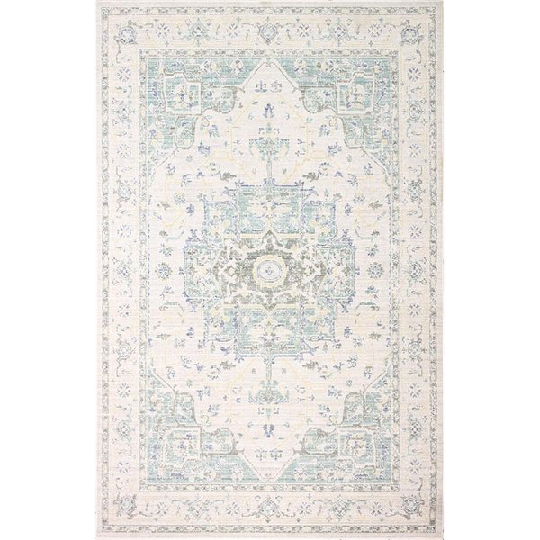 Bashian Bashian C189-BE-5X7.6-CR411 5 ft. 2 in. x 7 ft. 6 in. Corsica Collection Bohemian Polyester Power Loom Area Rug; Beige C189-BE-5X7.6-CR411